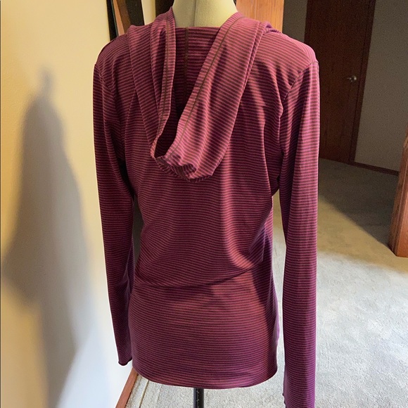 Prana Tops - Prana Perry Stripe Pullover Hooded Shirt 
Size Med